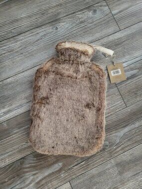 RESTORATION HARDWARE Faux Lynx Hot Water Bottle OS Luxury Gift NWT